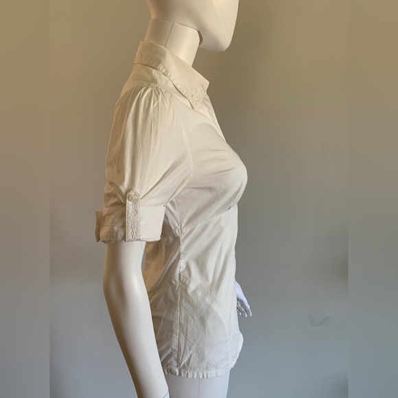 Guess Classic Button Down Top in White - Picture 5 of 5